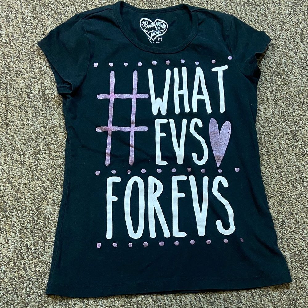 10/$50 Belle Du Jour Black and Purple Kids T-Shirt by Size M